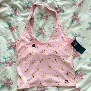 Hollister Tank top halter floral pink